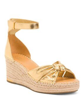 FRANCO SARTO Leather Clementine Espadrille Wedge Sandals